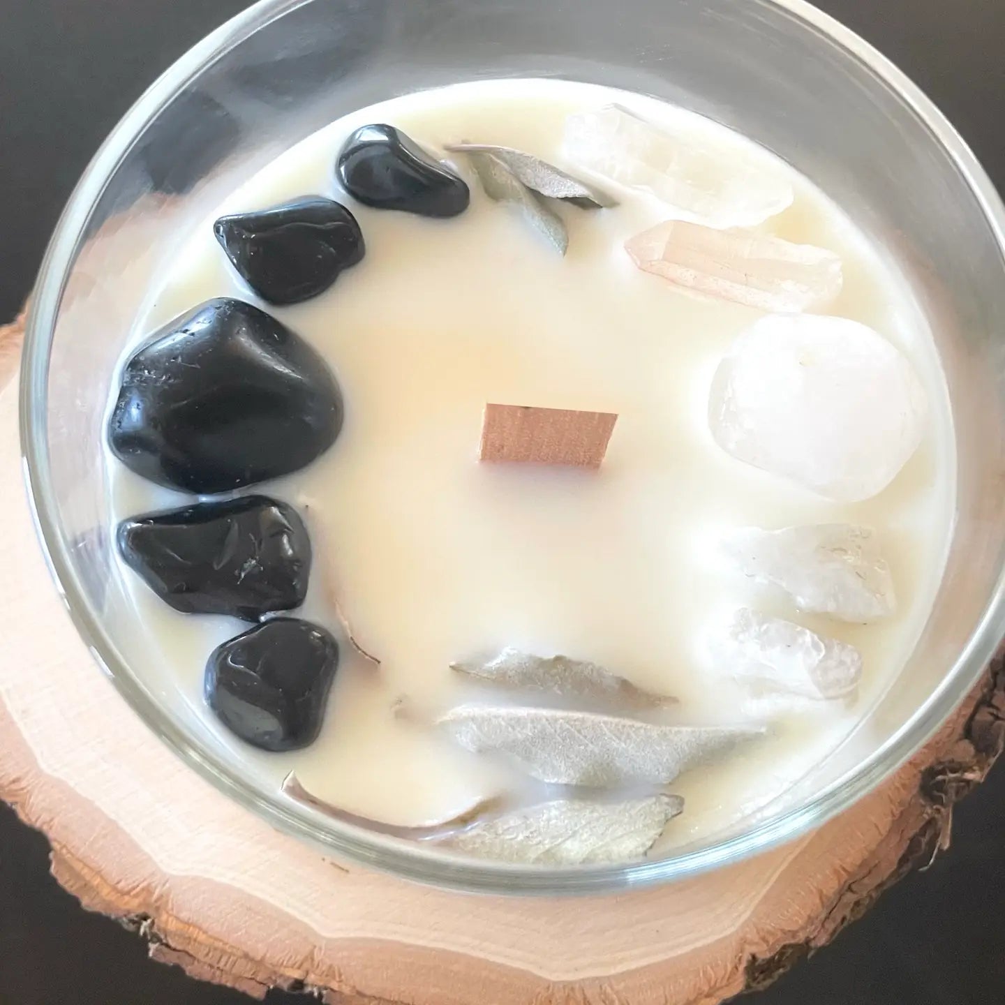 Obsidian, Quartz, & Moonstone Protection Candle