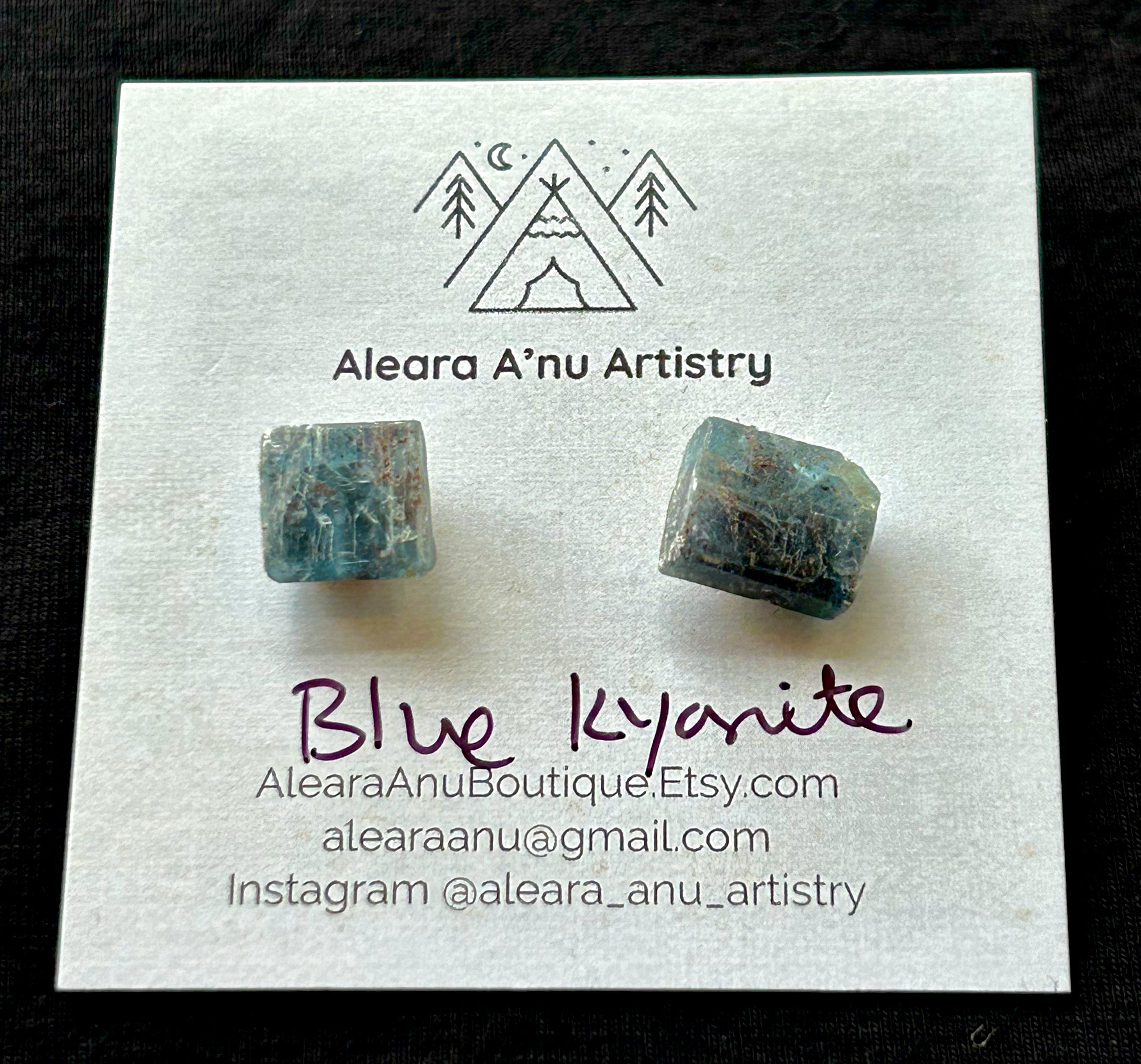 Blue Kyanite Crystal Studs