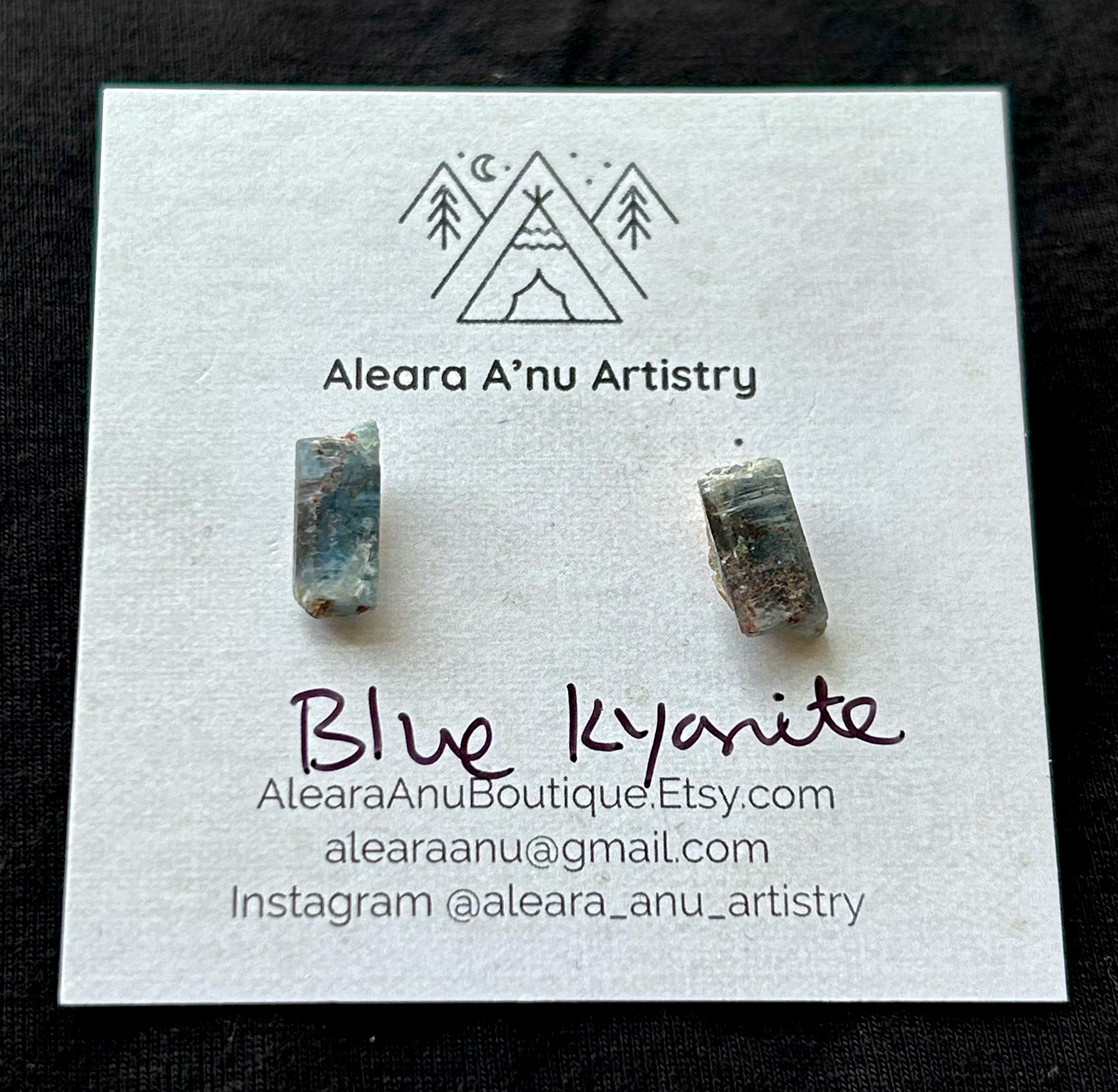 Blue Kyanite Crystal Studs