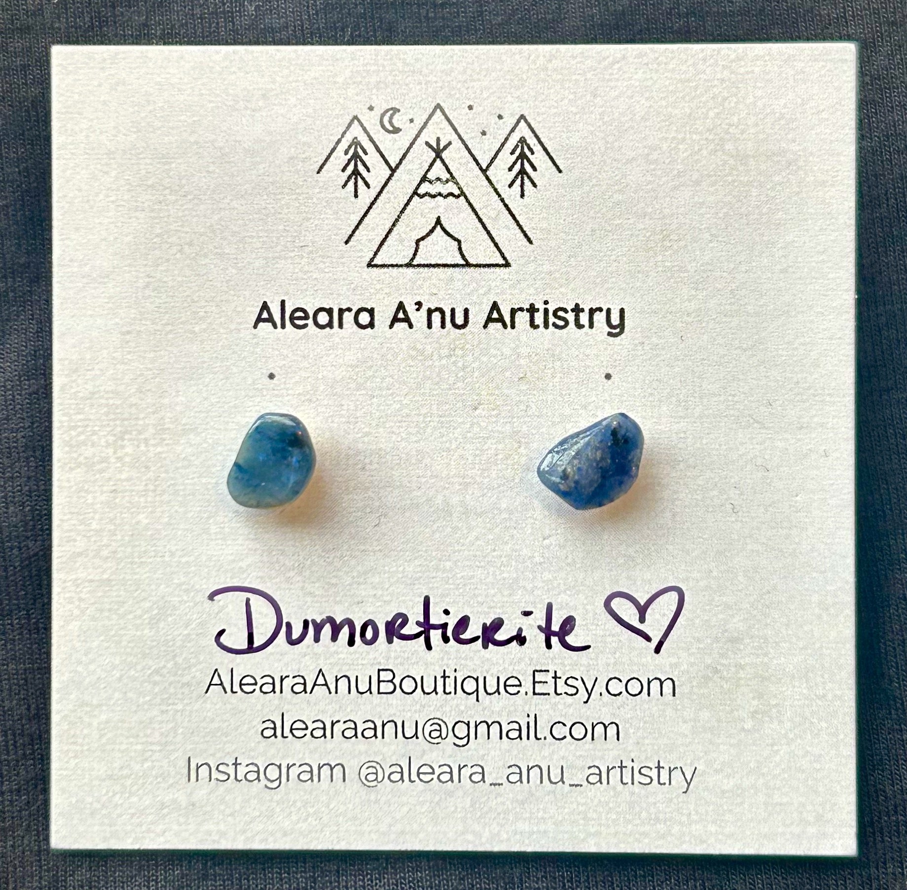 Dumortierite Crystal Stud Earrings