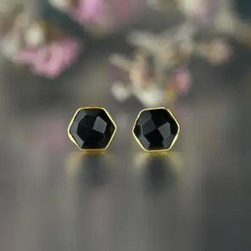 KBD Black Onyx Gemstone Studded Earrings