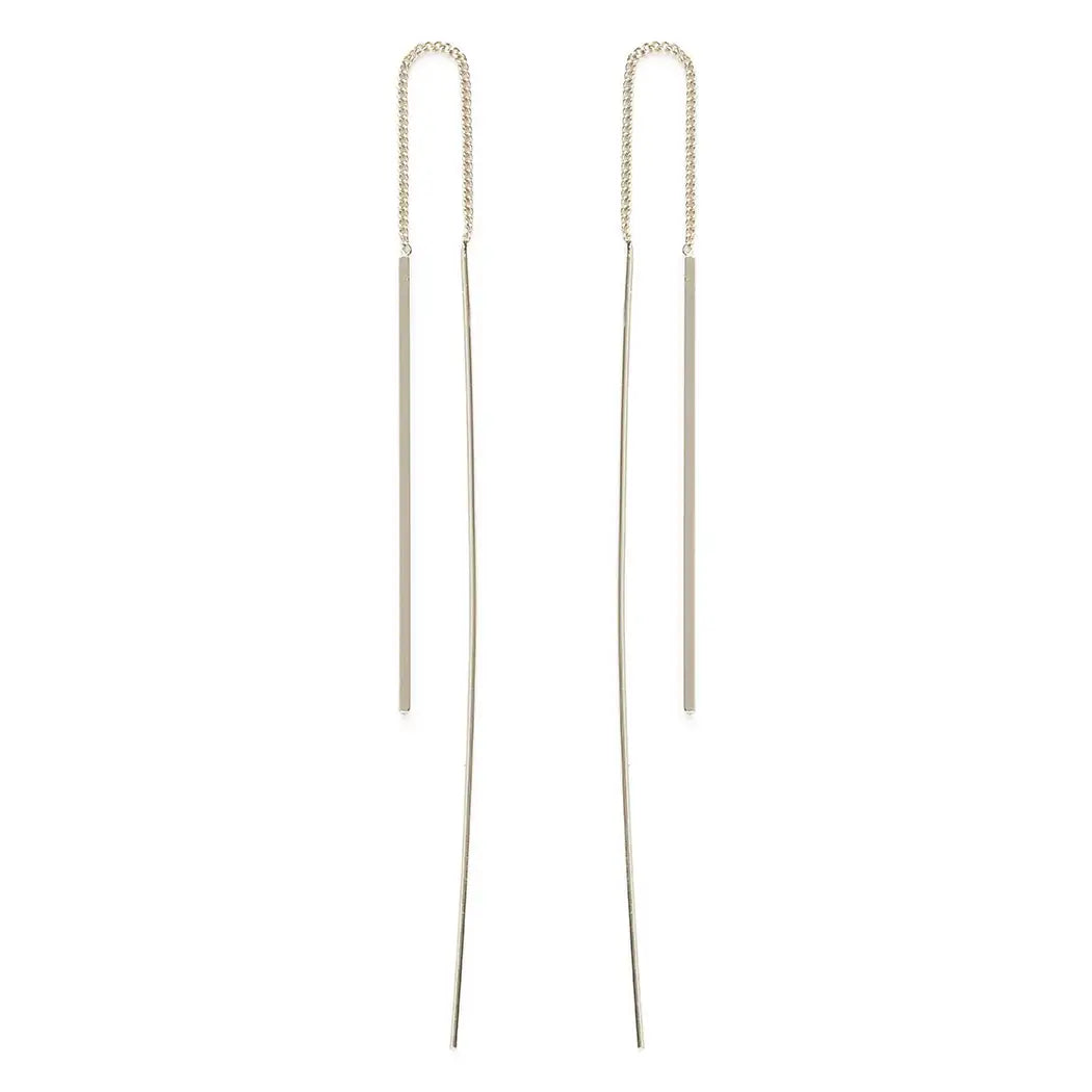 Silver Needle and Thread Earrings