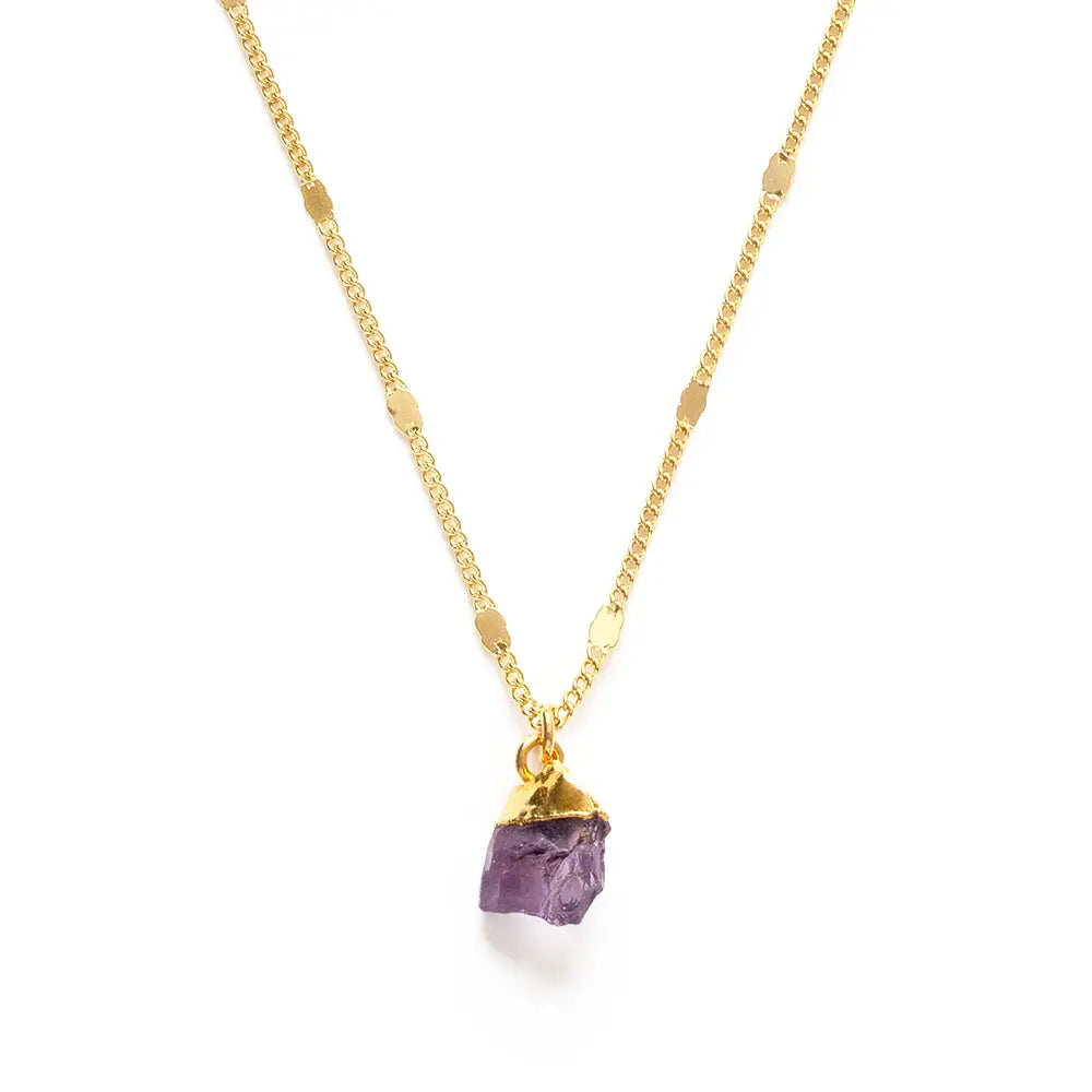 Amano Studio Raw Amethyst Gold Chain Necklace 