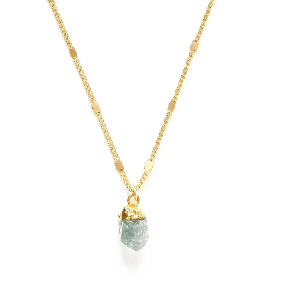 Amano Studio Raw Aquamarine Gold Chain Necklace 