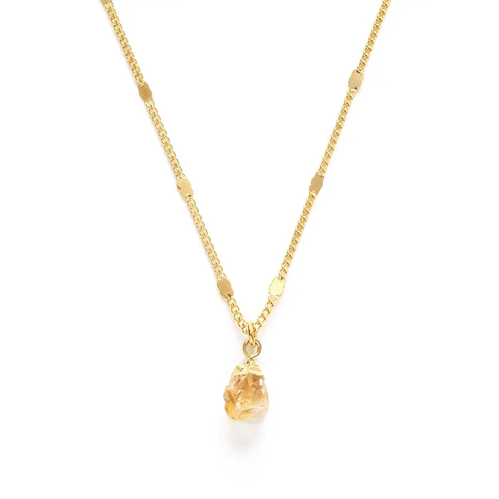 Amano Studio Raw Citrine Gold Chain Necklace 