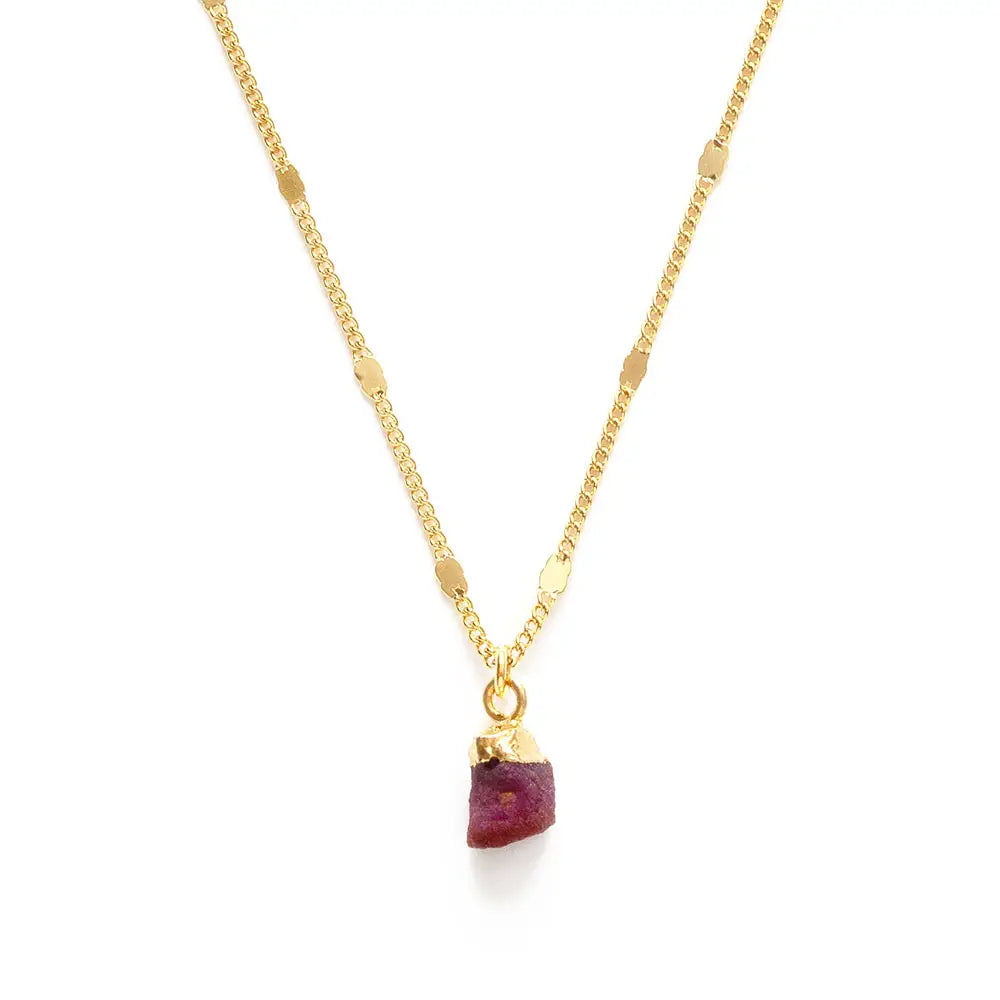 Amano Studio Raw Ruby Gold Chain Necklace 