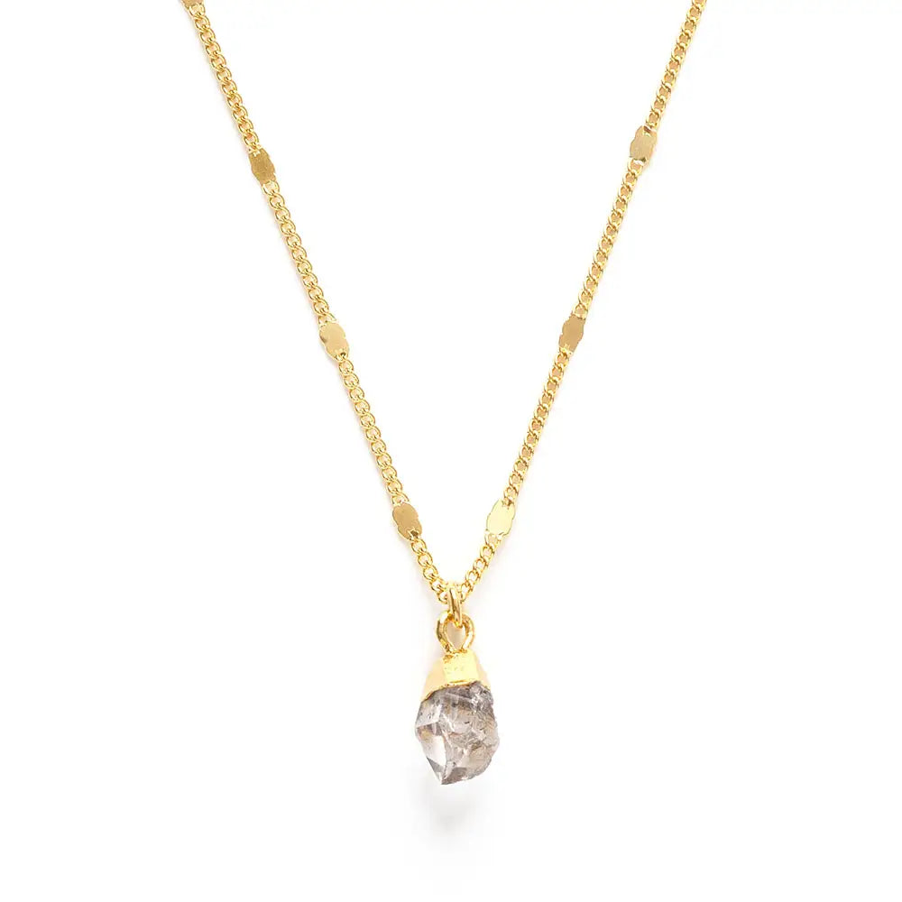 Amano Studio Raw Herkimer Diamond Gold Chain Necklace 