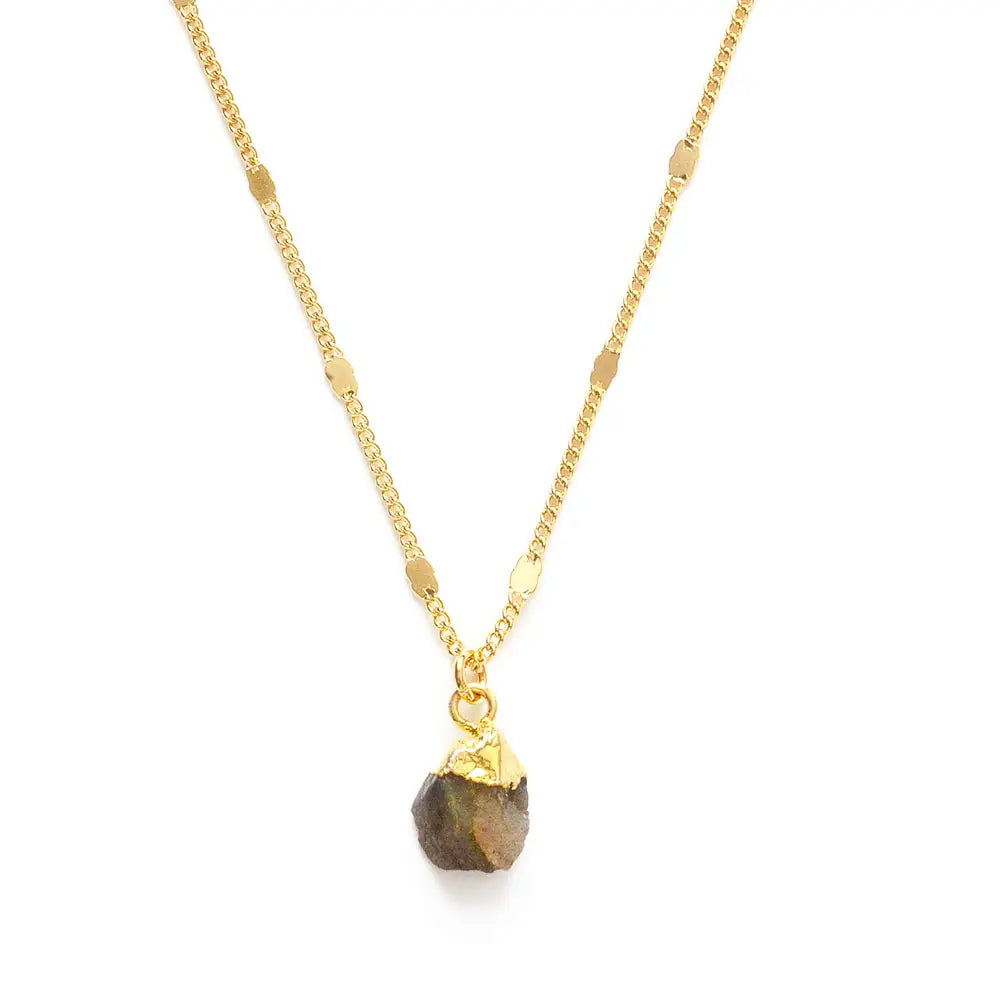 Amano Studio Raw Labradorite Gold Chain Necklace 